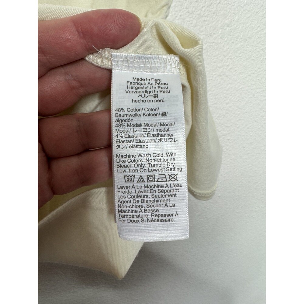Madewell XS Ruched Mockneck Tank Top Vintage Ivory Slim Fit Sleeveless NWT - Picture 11 of 13